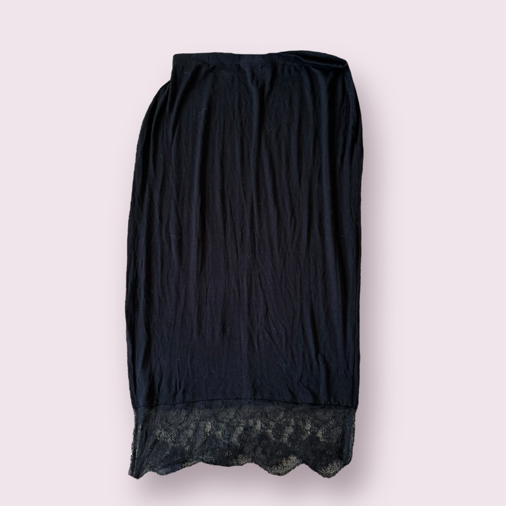 ASOS Black Lace Trim MIDI Skirt